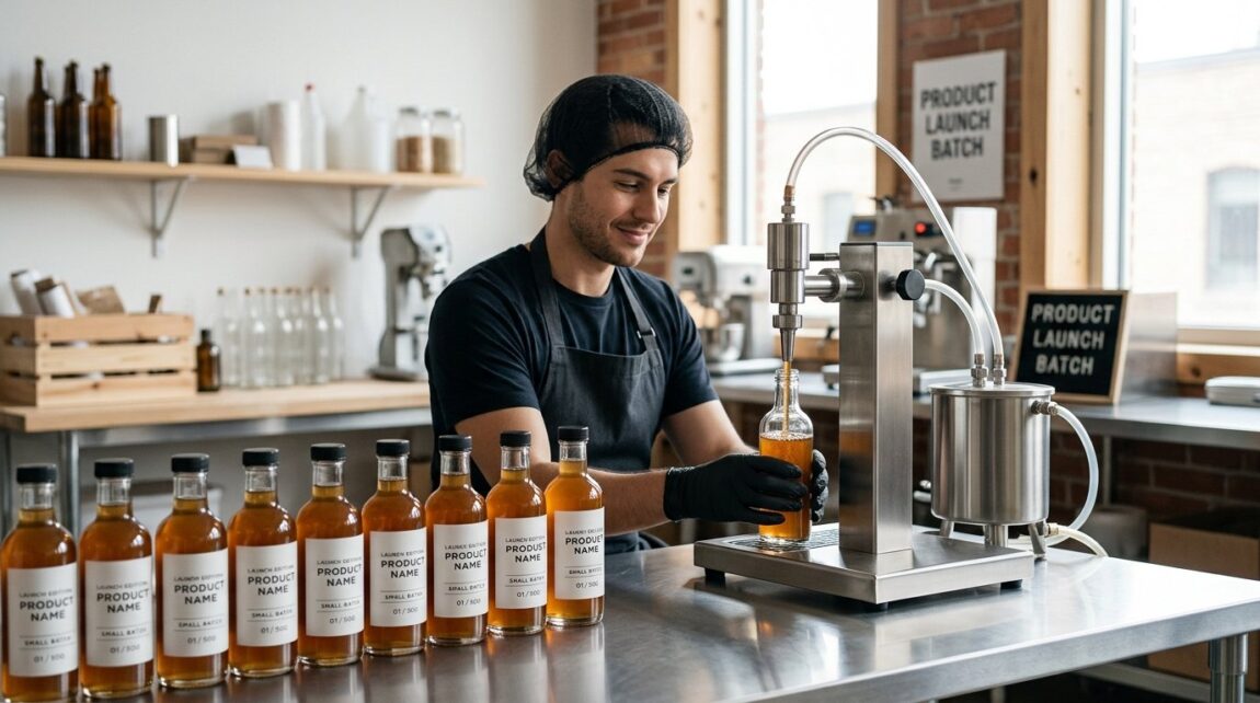 Small Batch Bottle Filling for Product Launch